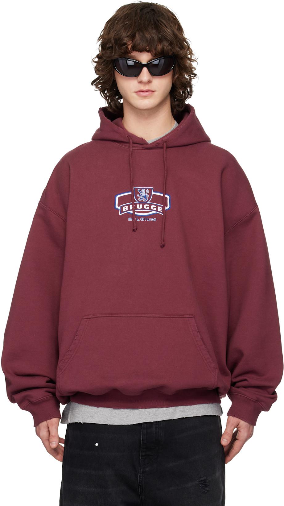 Red 'Brugge' Tourist Hoodie by VETEMENTS