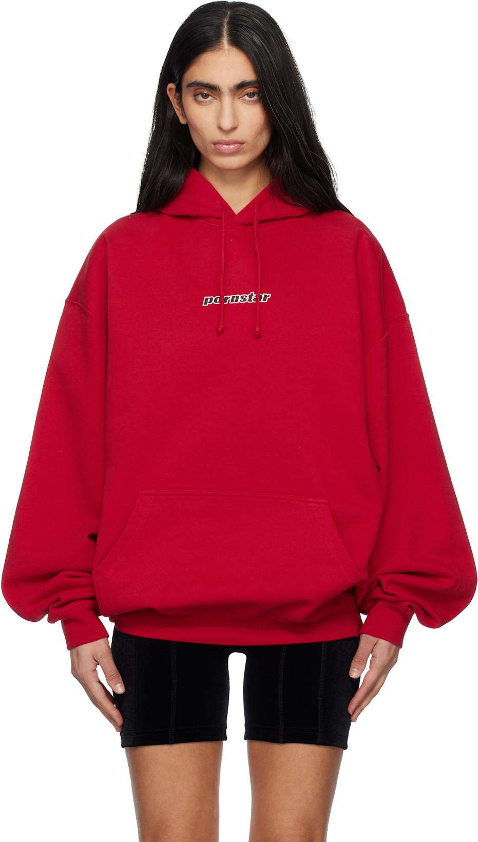Red 'Pornstar' Hoodie by VETEMENTS