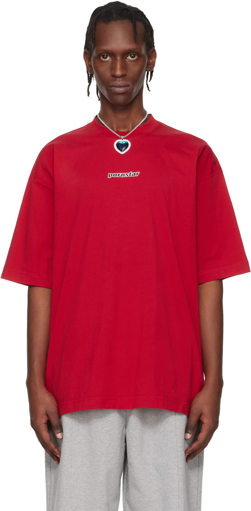 Red 'Pornstar' T-shirt by VETEMENTS