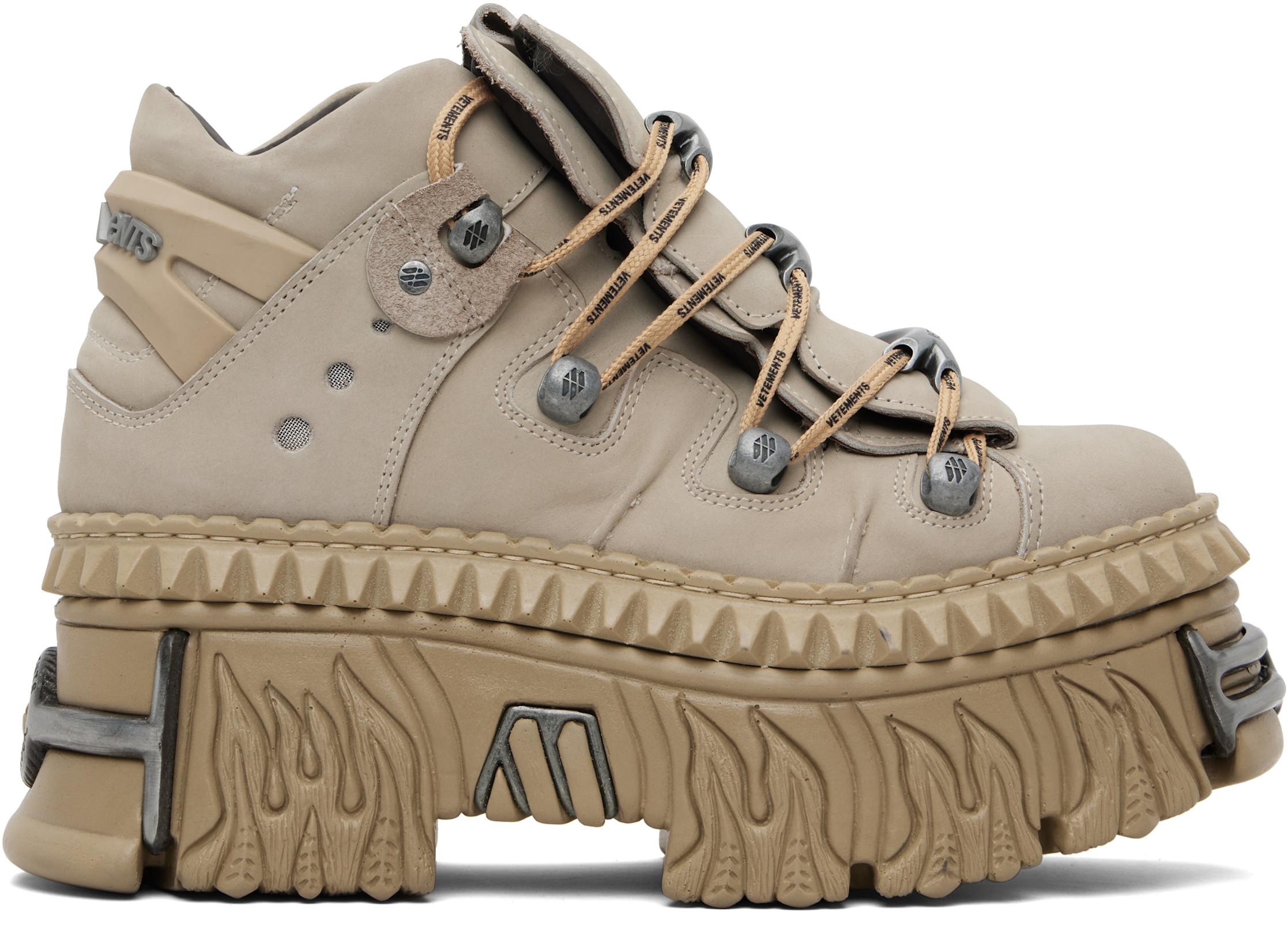 Taupe New Rock Edition Fire Platform Sneakers by VETEMENTS