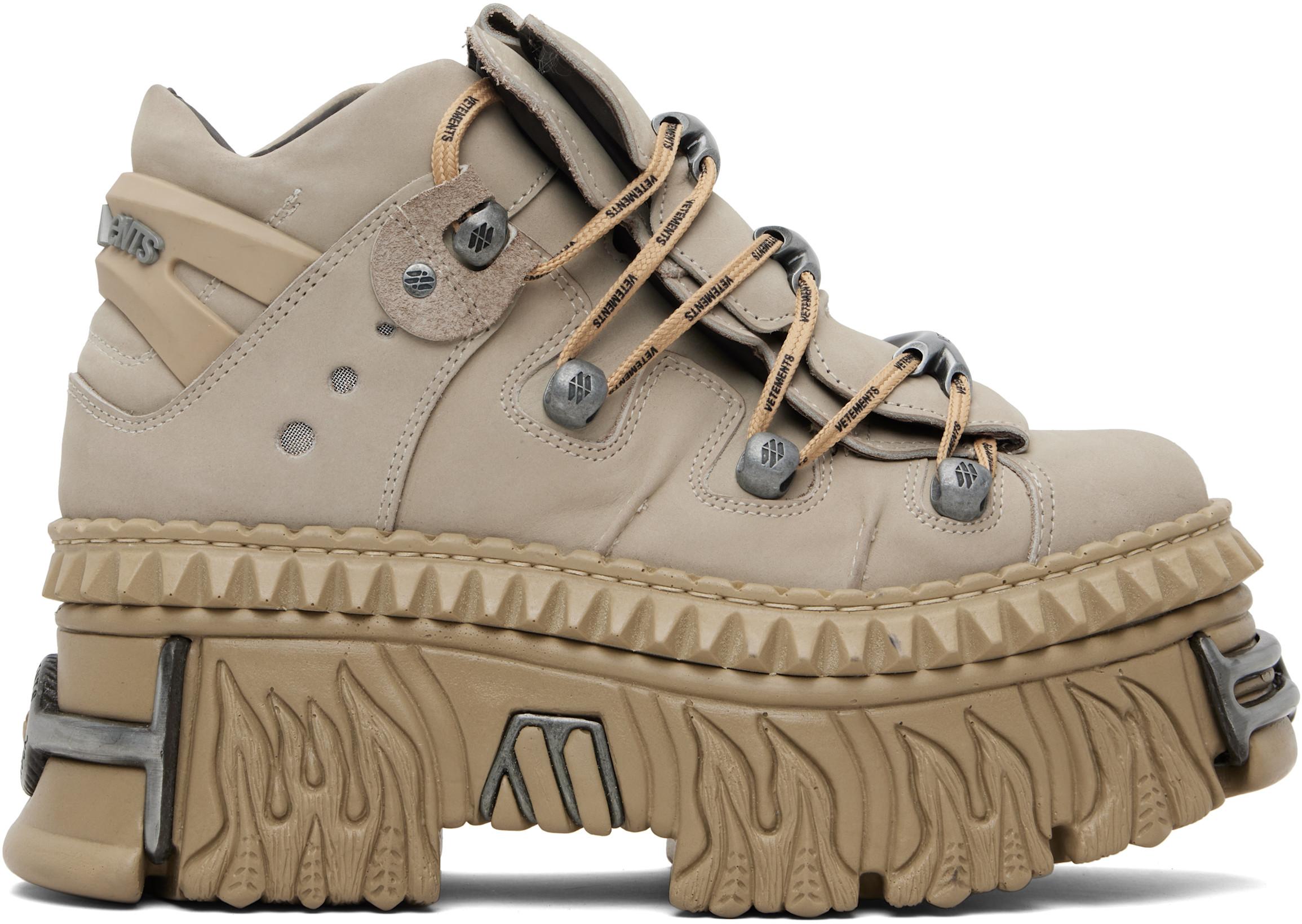 Taupe New Rock Edition Fire Platform Sneakers by VETEMENTS