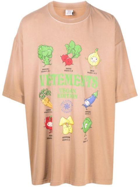 Vegan logo-print cotton T-shirt by VETEMENTS