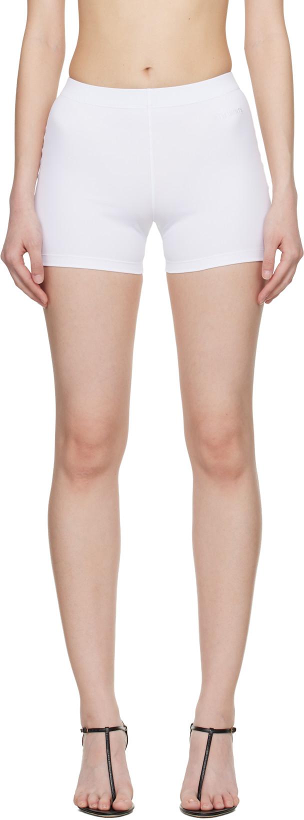 White Push-Up Yoga Shorts by VETEMENTS