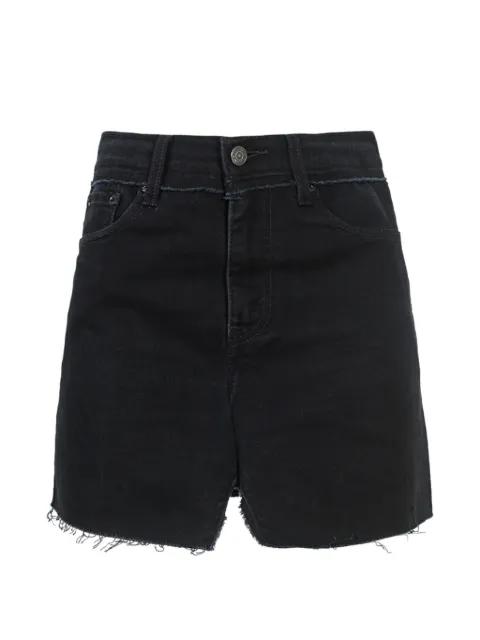 asymmetric-hem denim mini skirt by VETEMENTS