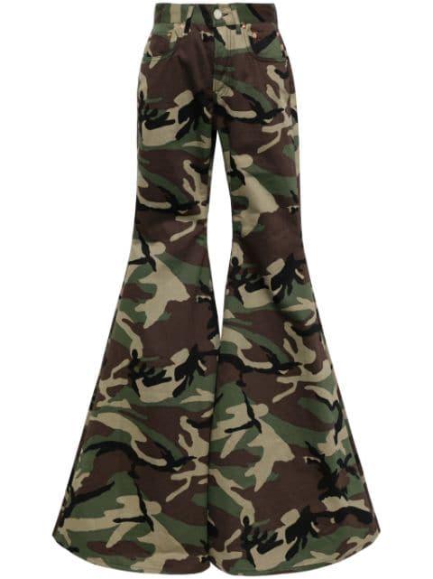 camouflage-print flared trousers by VETEMENTS