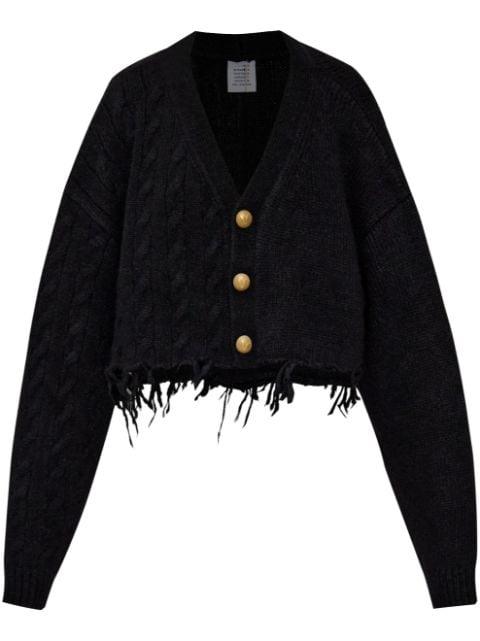 frayed cardigan by VETEMENTS