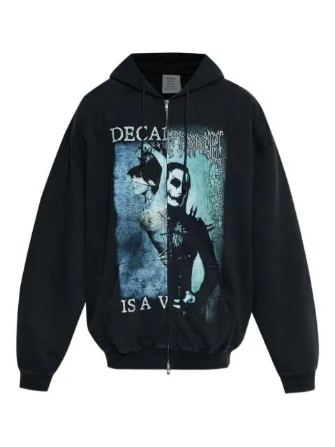 graphic-print zip-up hoodie by VETEMENTS