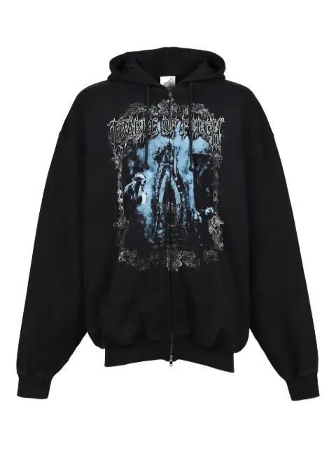 graphic-print zip-up hoodie by VETEMENTS