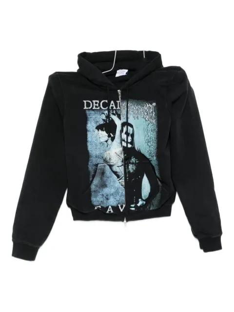 graphic-print zipped hoodie by VETEMENTS