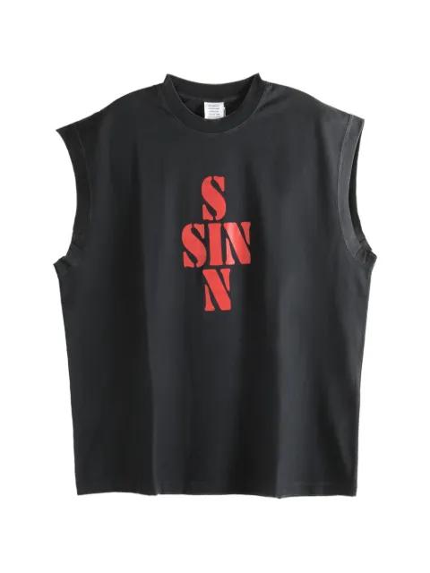 graphic sleeveless T-shirt by VETEMENTS