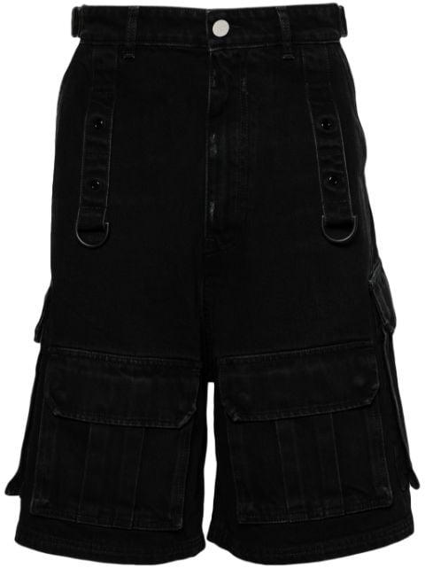 high-rise denim cargo shorts by VETEMENTS