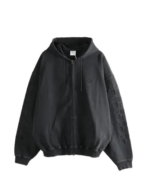 hoodied embossed zip-up hoodie by VETEMENTS