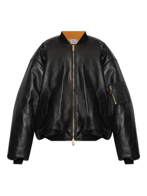 leather zip-fastening bomber jacket by VETEMENTS