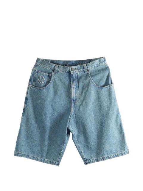 logo-detail denim shorts by VETEMENTS