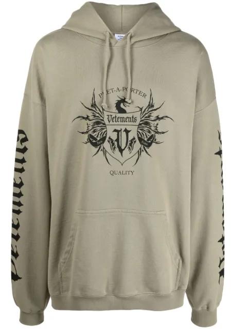logo drawstring hoodie by VETEMENTS