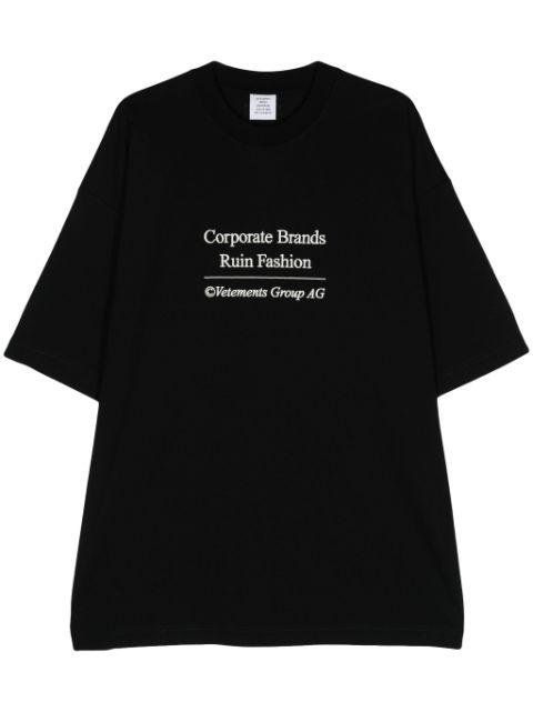 logo-embroidered T-shirt by VETEMENTS
