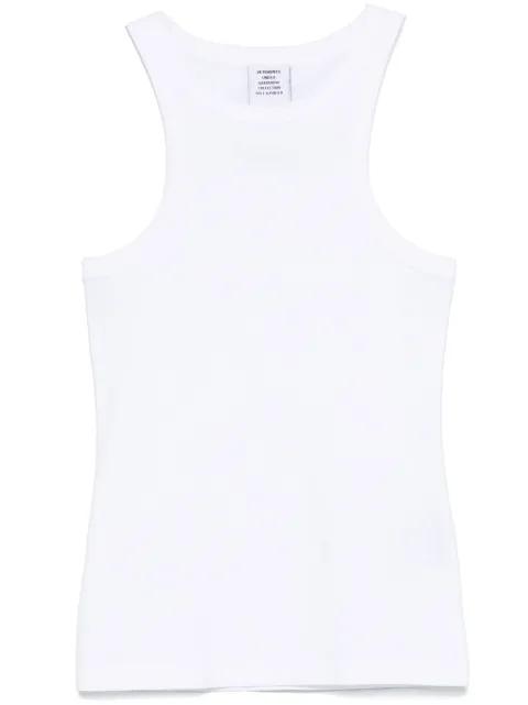 logo-embroidered tank top by VETEMENTS