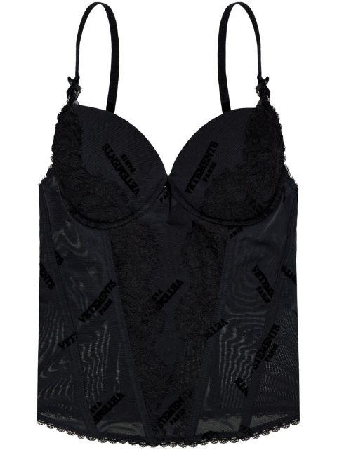 logo-jacquard top by VETEMENTS