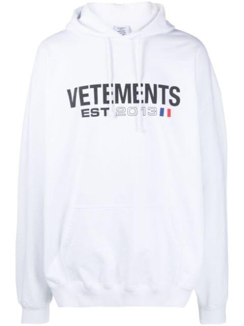 logo-print cotton-blend hoodie by VETEMENTS