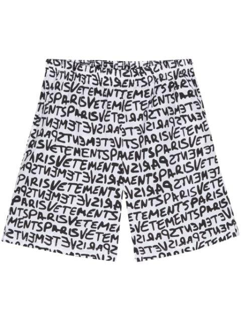 logo-print cotton shorts by VETEMENTS