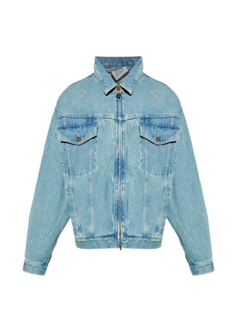 logo-print denim jacket by VETEMENTS
