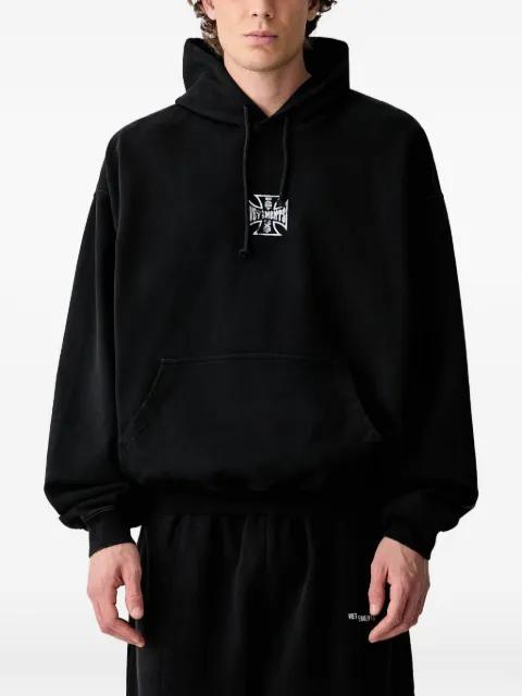 logo-print drawstring hoodie by VETEMENTS