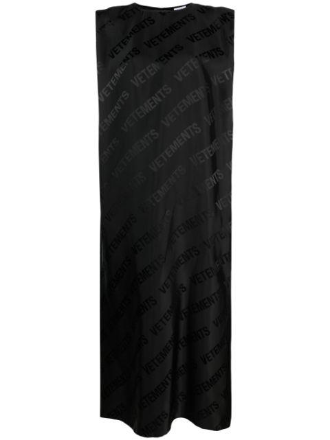 logo-print sleeveless dress by VETEMENTS