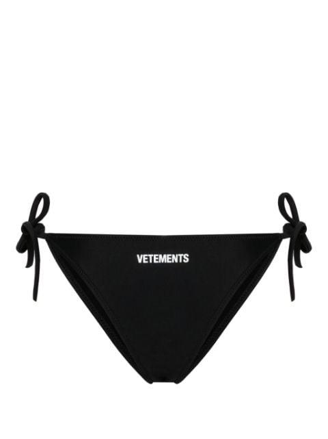 logo-print tied bikini bottom by VETEMENTS