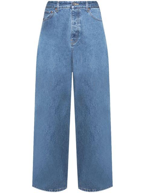 logo-stitch wide-leg jeans by VETEMENTS