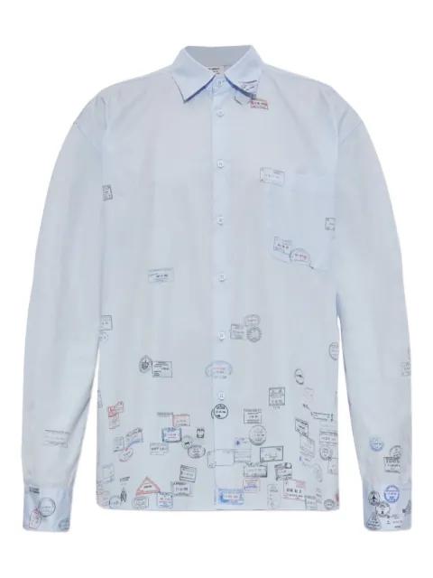 passport-stamp print shirt by VETEMENTS