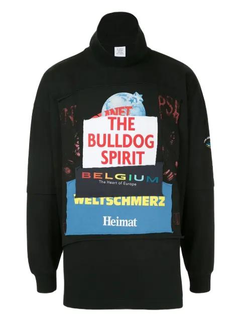 patchwork panelled cotton sweatshirt by VETEMENTS