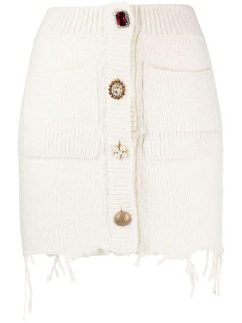rhinestone-embellished knitted miniskirt by VETEMENTS