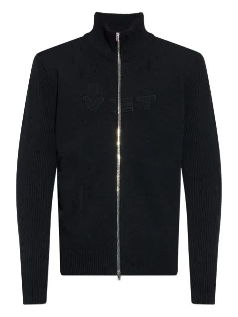 ribbed zip-up cardigan by VETEMENTS