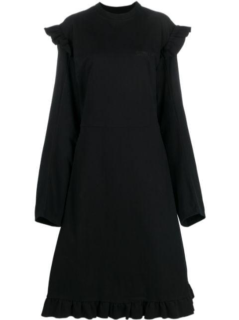 ruffle-detail midi dress by VETEMENTS