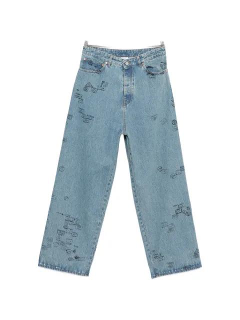 stamp-print jeans by VETEMENTS