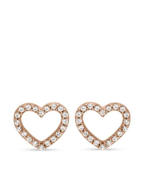 14k rose gold Heart diamond stud earrings by VEYNOU