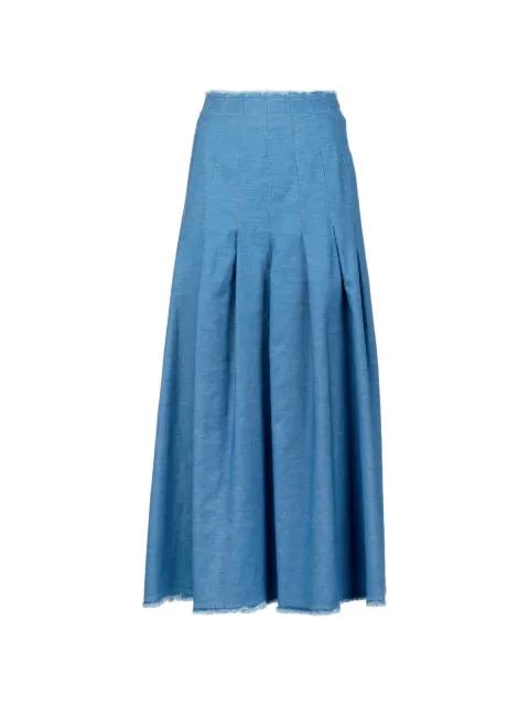 pleated frayed-hem midi skirt by VIA MASINI 80