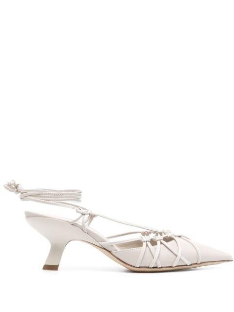 Chanel 60mm leather sandals by VIC MATIE