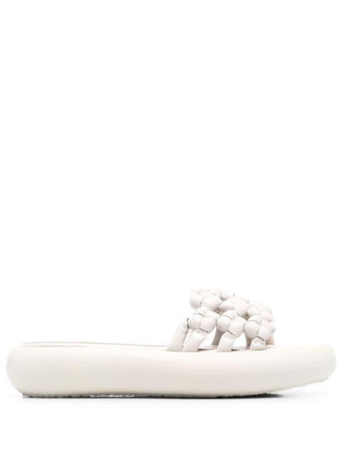 woven leather platform slides by VIC MATIE