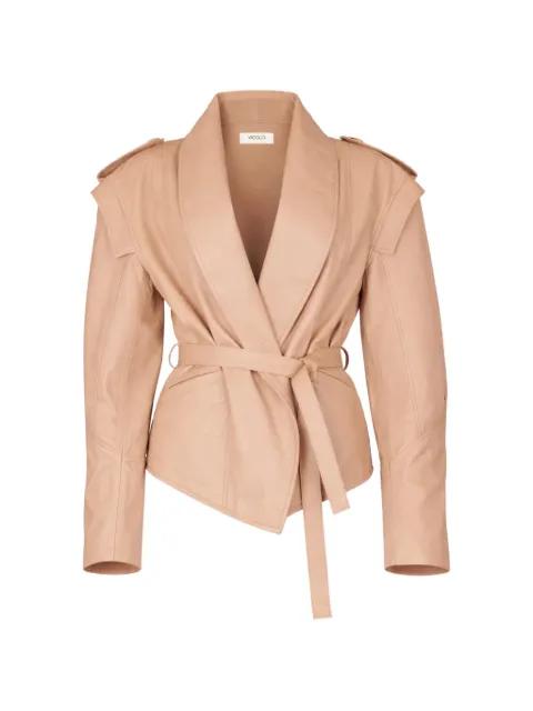 belted epaulette-detail jacket by VICOLO
