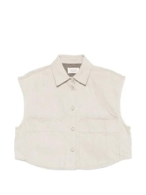 button-up cropped gilet by VICOLO