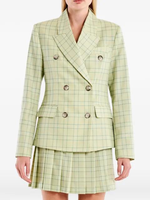 check-pattern double-breasted blazer by VICOLO