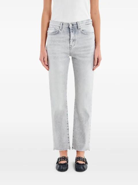 faded frayed-hem jeans by VICOLO