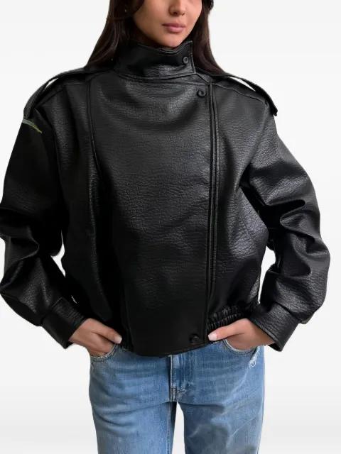 high-neck epaulette jacket by VICOLO