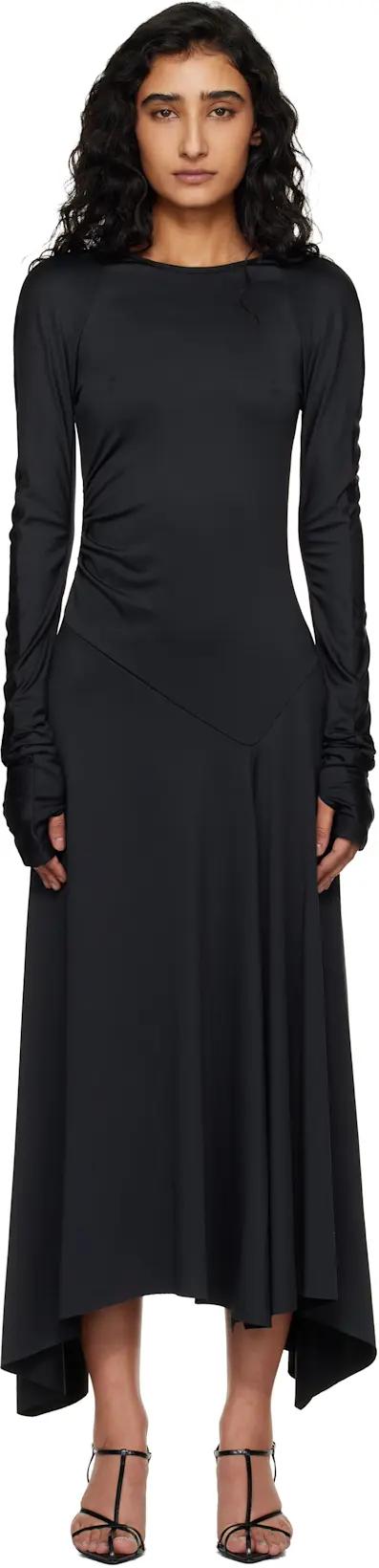 Black Long Sleeve Midi Dress by VICTORIA BECKHAM
