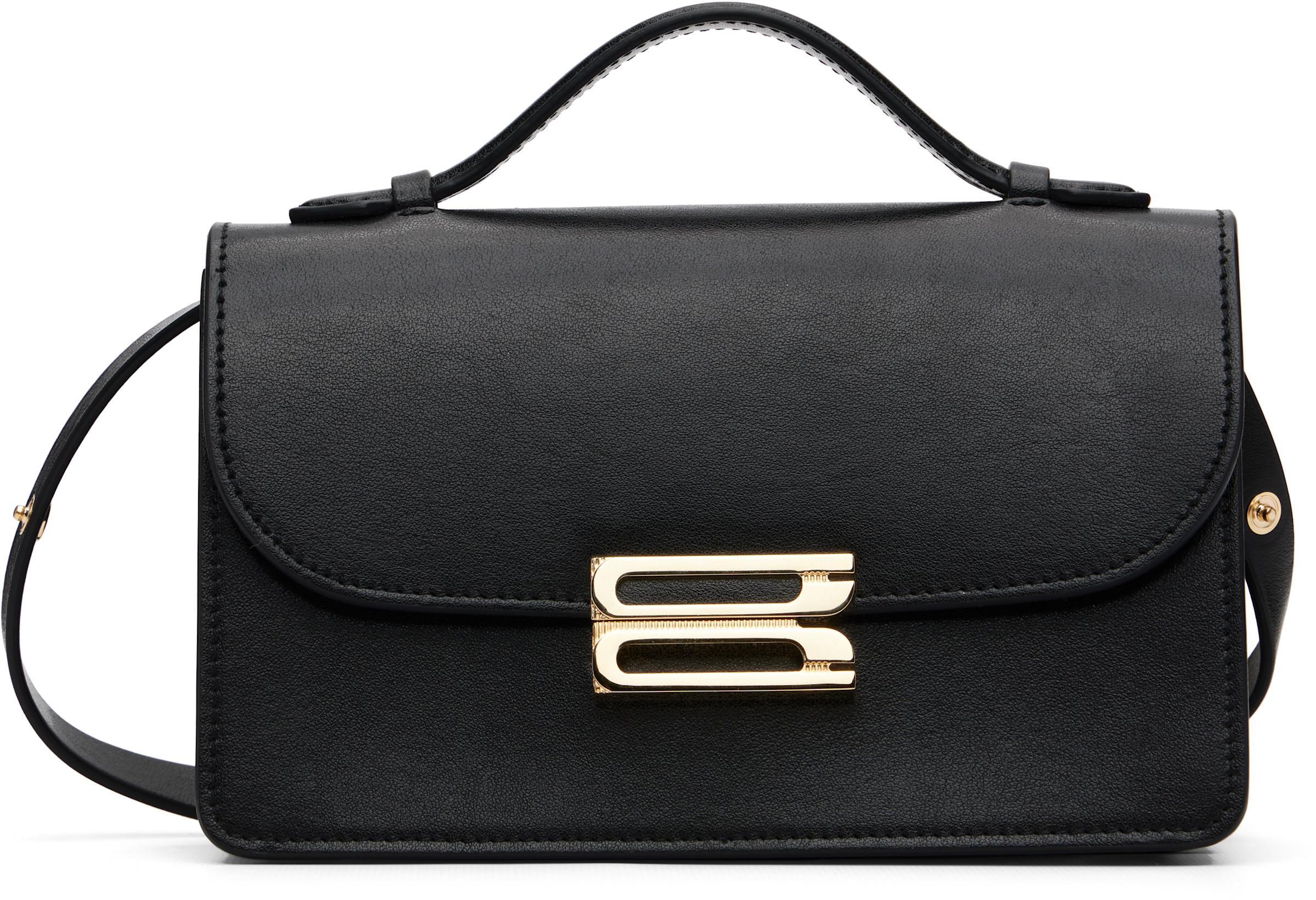 Black Small Leather Dorian Bag by VICTORIA BECKHAM