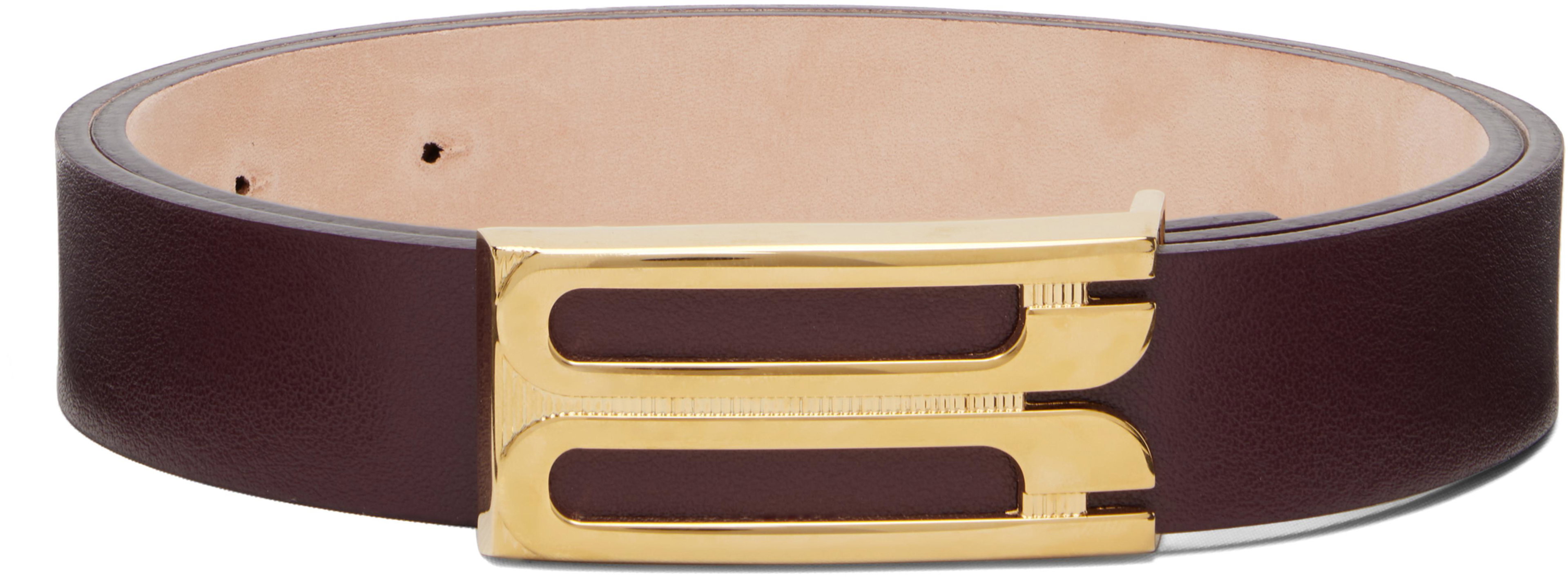 Burgundy Regular Dorian Belt by VICTORIA BECKHAM