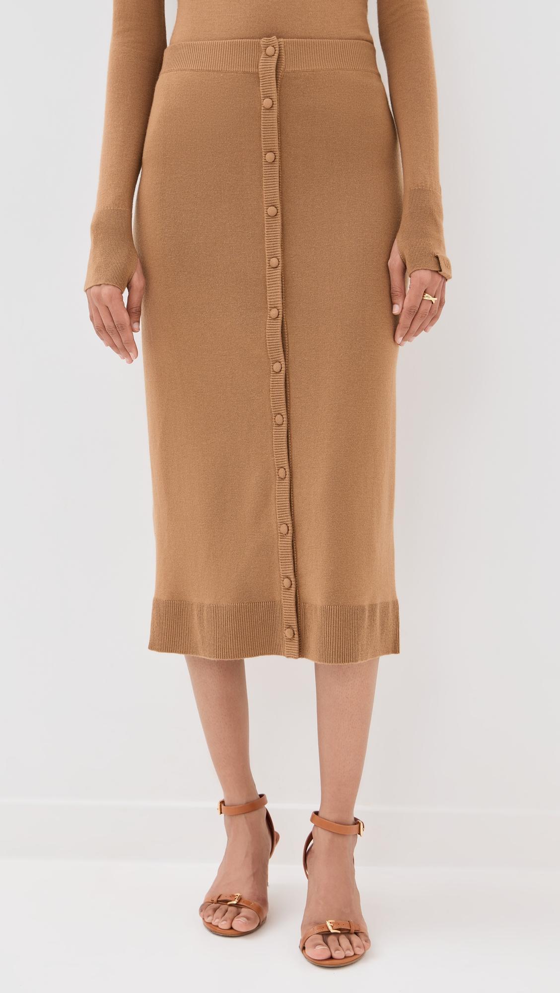 Button Detail Midi Skirt by VICTORIA BECKHAM
