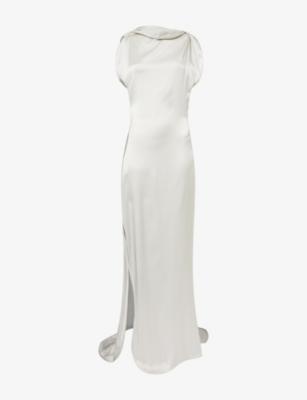 Carla Split-Seam Satin Gown by VICTORIA BECKHAM
