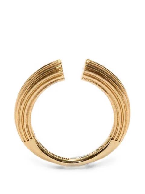 Cufflink ribbed ring by VICTORIA BECKHAM